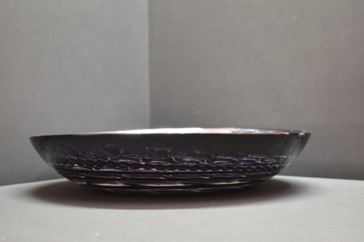 Coupe plate noire en verre de Murano – Image 3