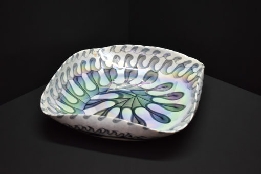 Plat carré cintré en verre de Murano
