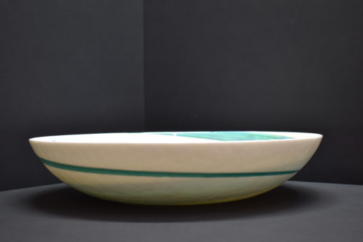 Coupe blanche et turquoise en verre de Murano – Image 4