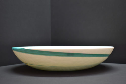 Coupe blanche et turquoise en verre de Murano – Image 3