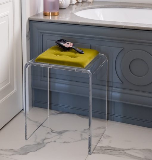 Tabouret Jago en Verre Acrylique Transparent – Design Moderne par Vesta Design
