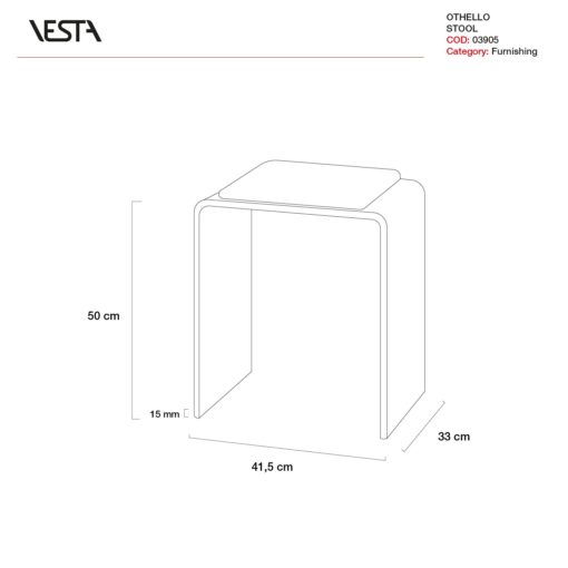 Tabouret Jago en Verre Acrylique Transparent – Design Moderne par Vesta Design – Image 3
