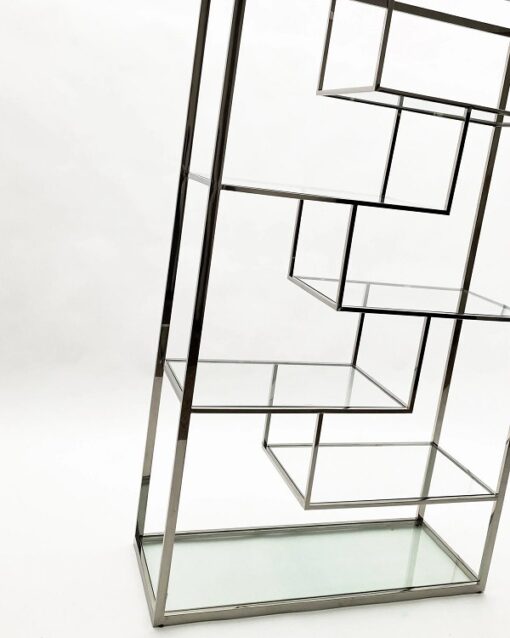 Bibliothèque moderne en acier et verre - 120cm – Image 2