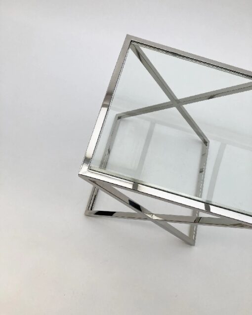 Table basse en acier et verre - 50 cm – Image 3